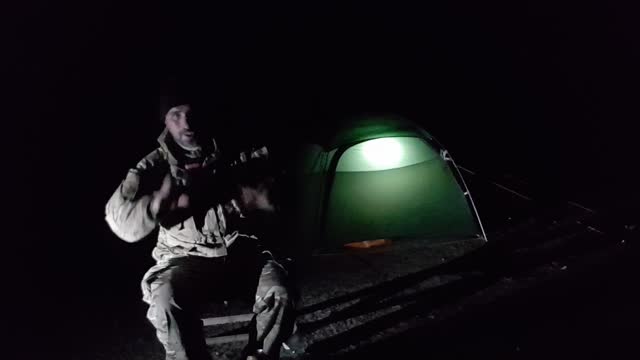 Hopefully a final audio and light test before filming a night vlog