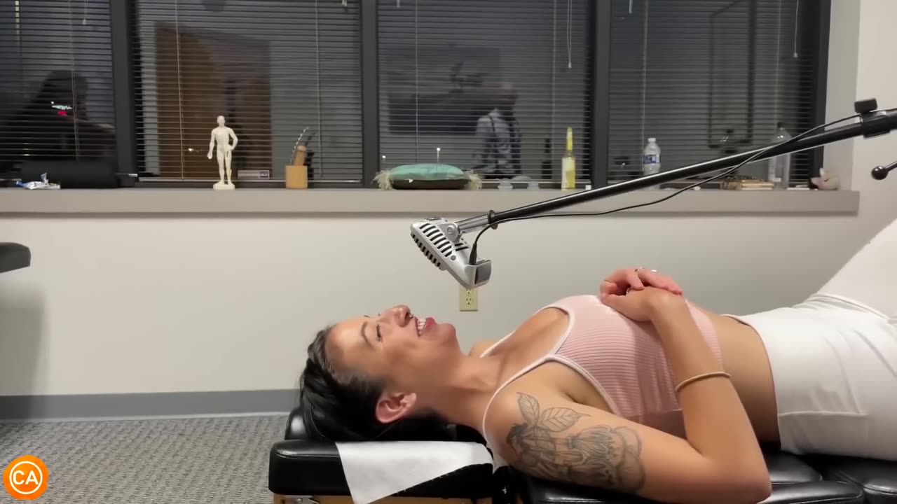 Cracking her ears. ASMR chiropractic adjustment