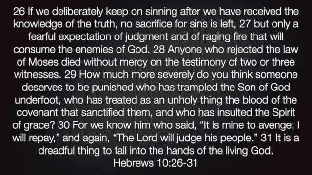 Hebrews 10:26-31 PODCAST