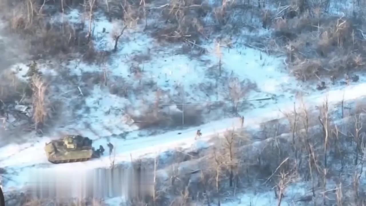 Ukrainians Armored Assault Group Moves on Russians Held Up in the Ruins of a Hotel