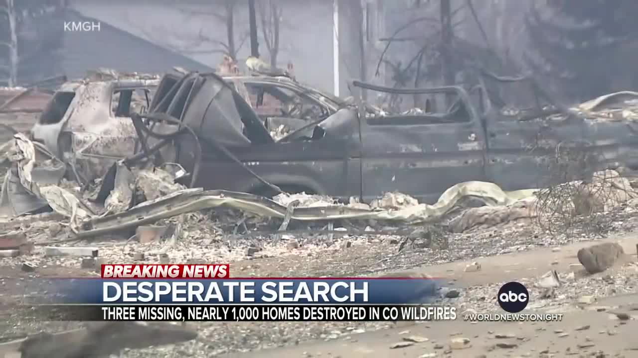 Desperate search underway for 3 missing after Colorado wildfire...