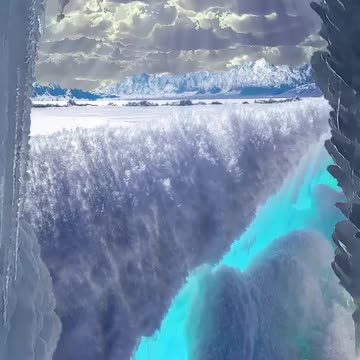 Frozen lake-Sapphire under the sunlight