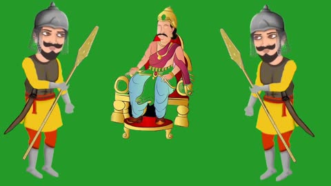 Green screen king cartoon