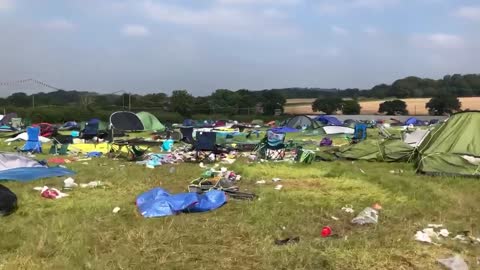 Festival Crowd Leave Filthy Field Behind