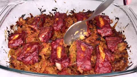 Pork Ribs and Cabbage Casserole