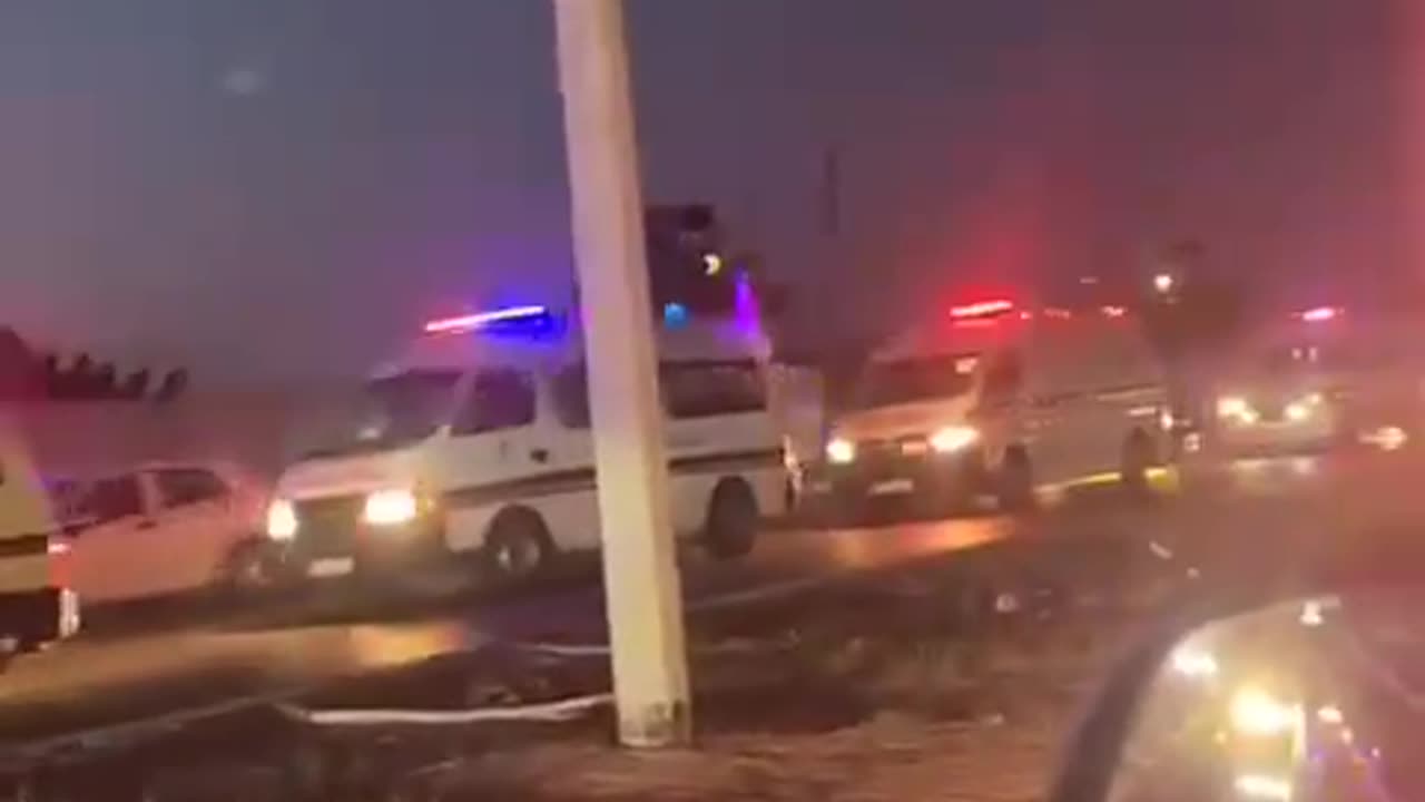 Ambulances leave Beirut for southern Lebanon, video from Sidon.