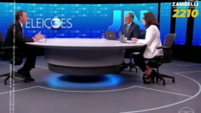 TV Globo entrevista Presidente Bolsonaro - Renata Vasconcellos - Metáfora (2022,8,23)