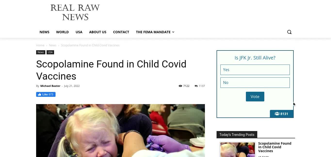 Scopolamine Found In Kid Covid Vaccines!