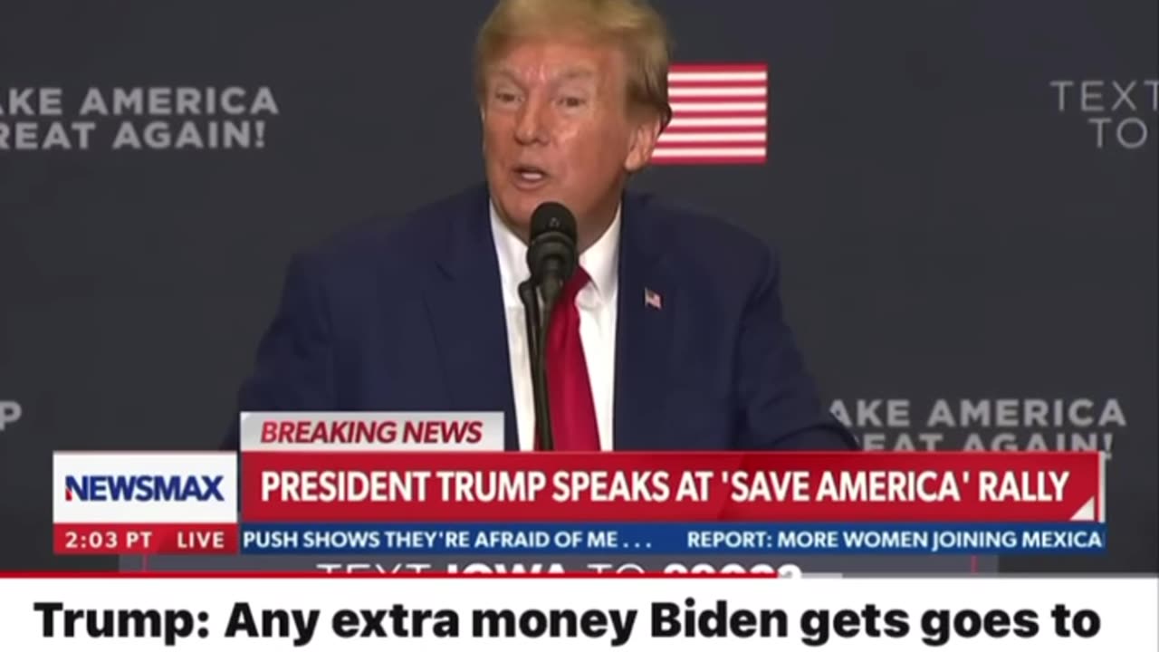 Trump: Any extra money Biden gets goes to him and his family....