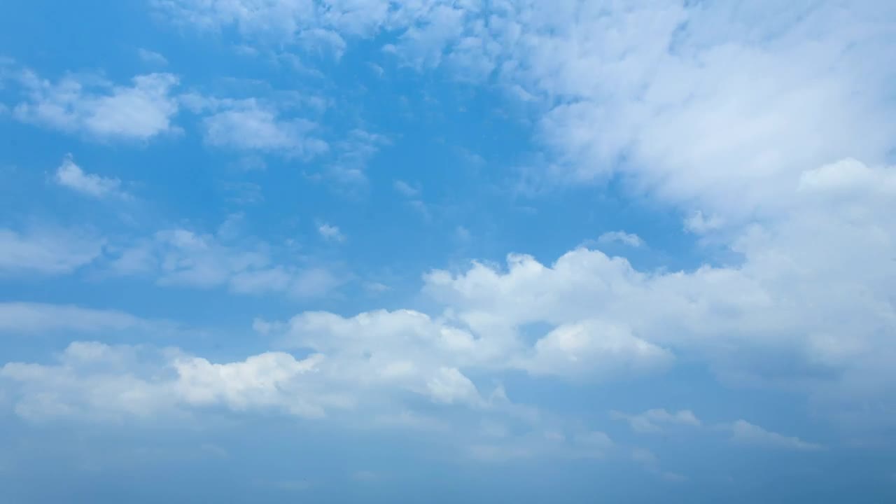 Clouds moving in a blue sky, time-lapse