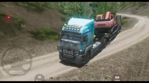 Mercedes Benz Actross 2645 Pulling Excavator