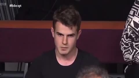 Same here in Aus. BBC This dude in the audience is asked a question...