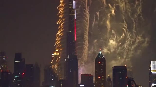 dubai, burj khalifa at new year