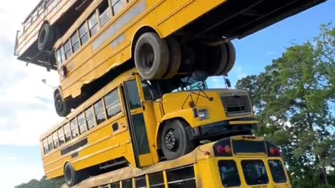 How many busses can you stack on top of each other?⚫⚫ (also these are decommissioned busses)