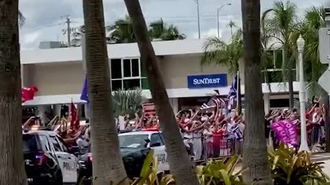 People Line the streets to see Trump