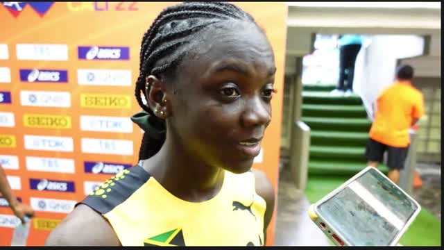 Jamaica's Brianna Lyston interview after worlds Junior 200m victory