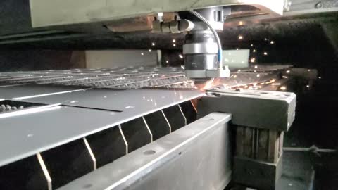 Laser cutting stainless steel in slow motion