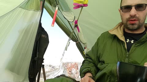 Coffee time in a tent . Wildcamping. Dartmoor