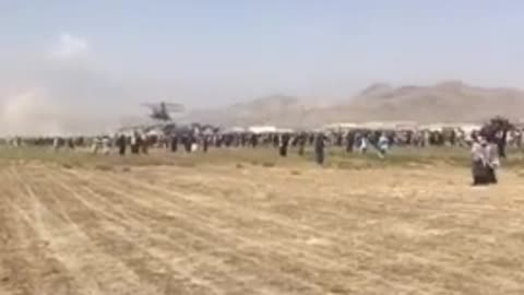 Unbearable: Helicopters Fly Off As Afghans Fill Runway