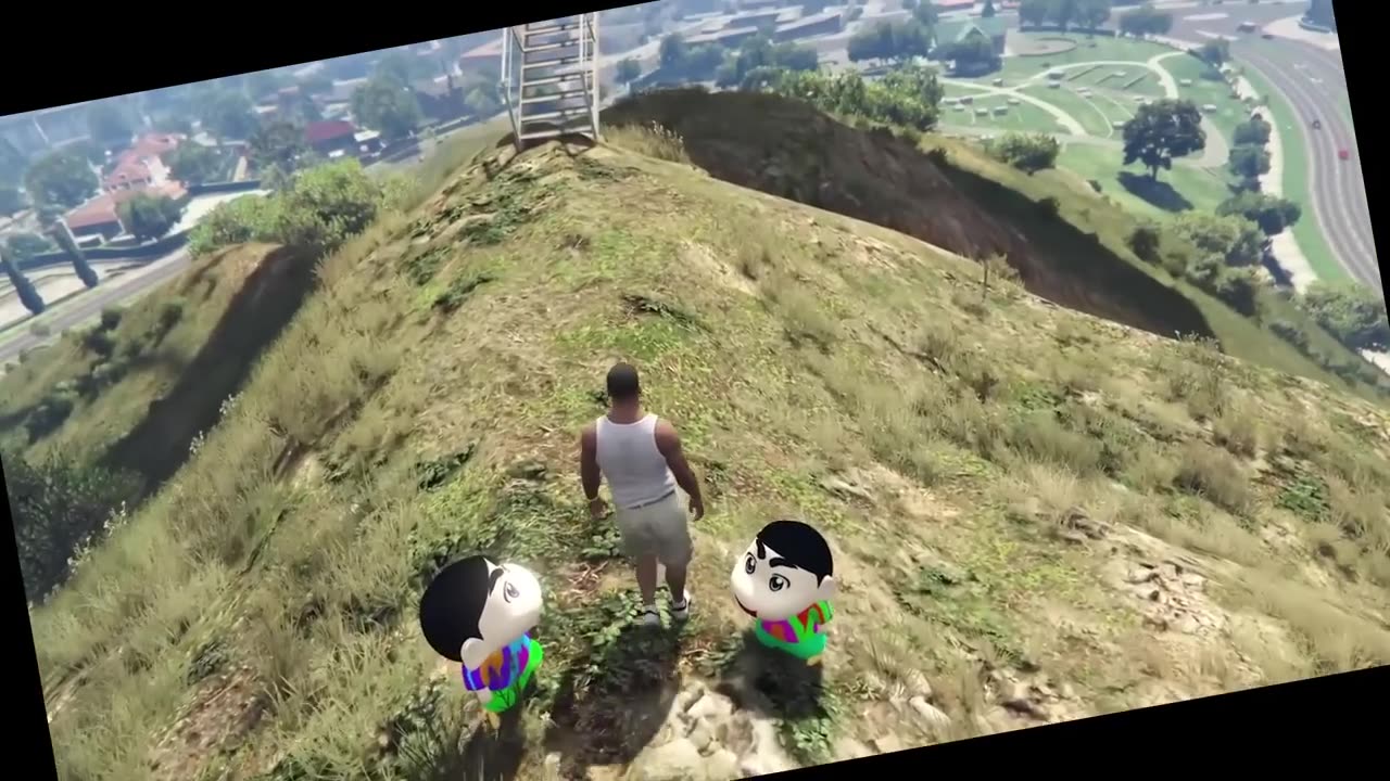 GTA 5 _ Franklin Shinchan & Pinchan Find The Best Stairway To Heaven GTA 5 !