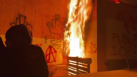 Early Sunday morning, Antifa set fire to the Portland ICE facility trapping police officers