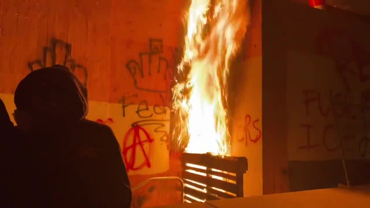 Early Sunday morning, Antifa set fire to the Portland ICE facility trapping police officers