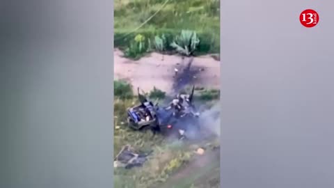 Operation to destroy Russian drone operators and vehicles that settled on edge of forest in Kharkiv