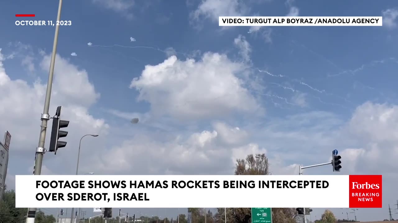 WATCH- Israel's Iron Dome Defense System Intercepts Hamas Rockets Fired Over Sderot