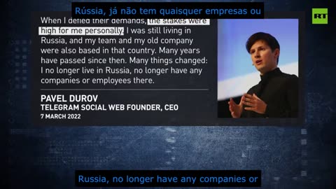 Em 2018, o governo russo pediu a Durov que cooperasse e compartilhasse as chaves...