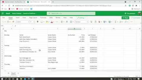 Videos and SChedule Update Septebmber 21