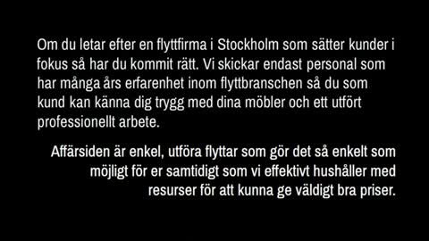 flyttfirma stockholm priser