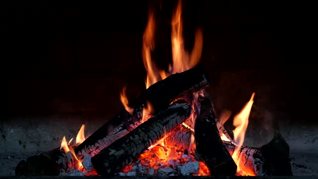 Fire in a Fireplace