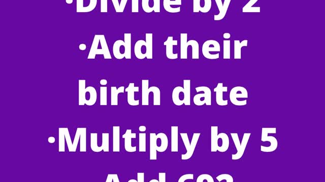 Amazing Birthday Easy Math Trick