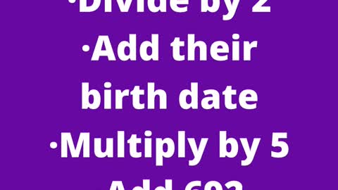 Amazing Birthday Easy Math Trick