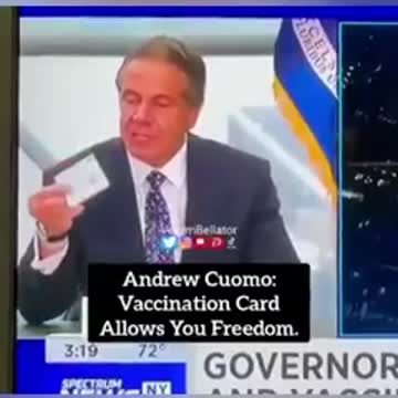 CUOMO - Vaccination card allows FREEDOM