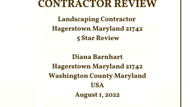 Landscape Company Hagerstown Maryland 5 Star Video Review