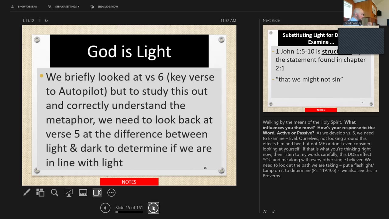 Sunday April 14, 2024 Beyond 1st John 1:9, Substituting Light for Darkness