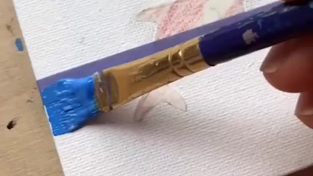 Dolphil Easy Mini Canvas Painting 1 minute Painting Demo | Satisfying Video