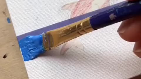 Dolphil Easy Mini Canvas Painting 1 minute Painting Demo | Satisfying Video
