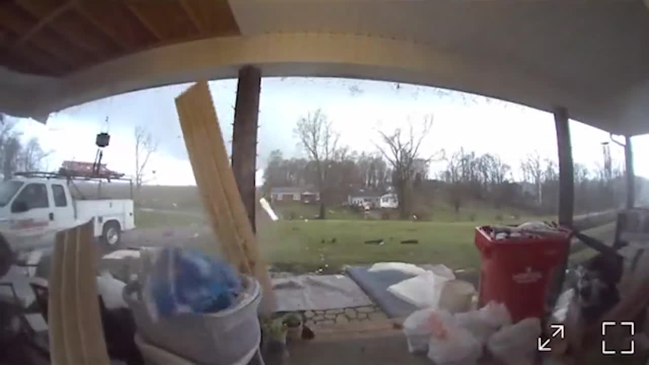 Doorbell Cam Captures Tornado Destruction