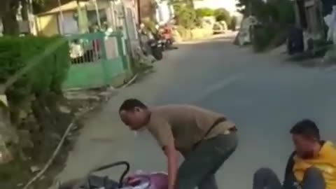 Drunk man trying to go for a ride