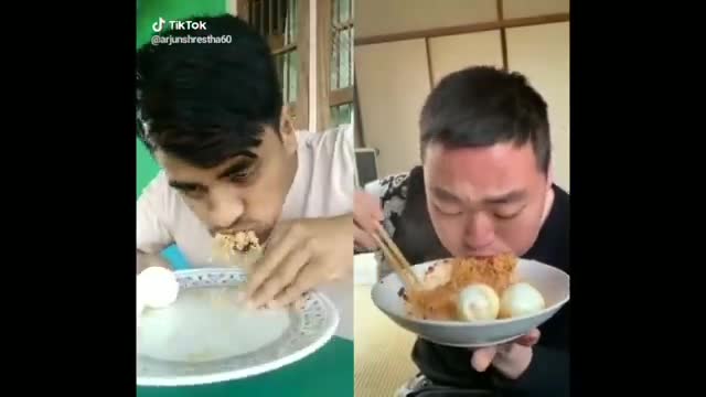 Funny food challenge on tik tok