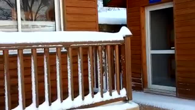 Snowfall scene, in the northern region of Morocco