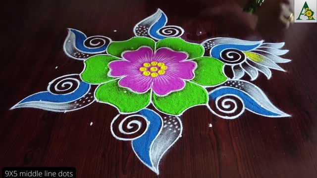 Simple Rangoli for Rama Navami 2022