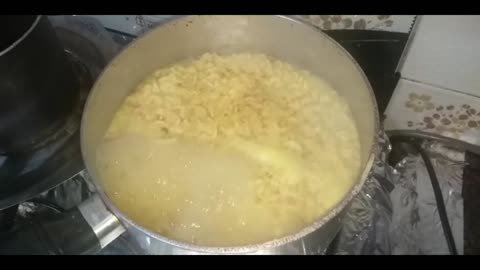 Boiling instant noodles. Slow-Motion