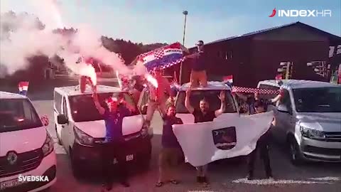 Atmosfera hrvatskih navijača u Švedskoj