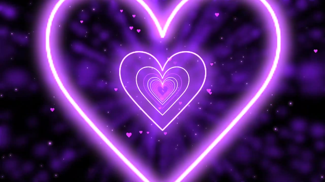 434. Neon Lights Love Heart Tunnel💜Neon Heart