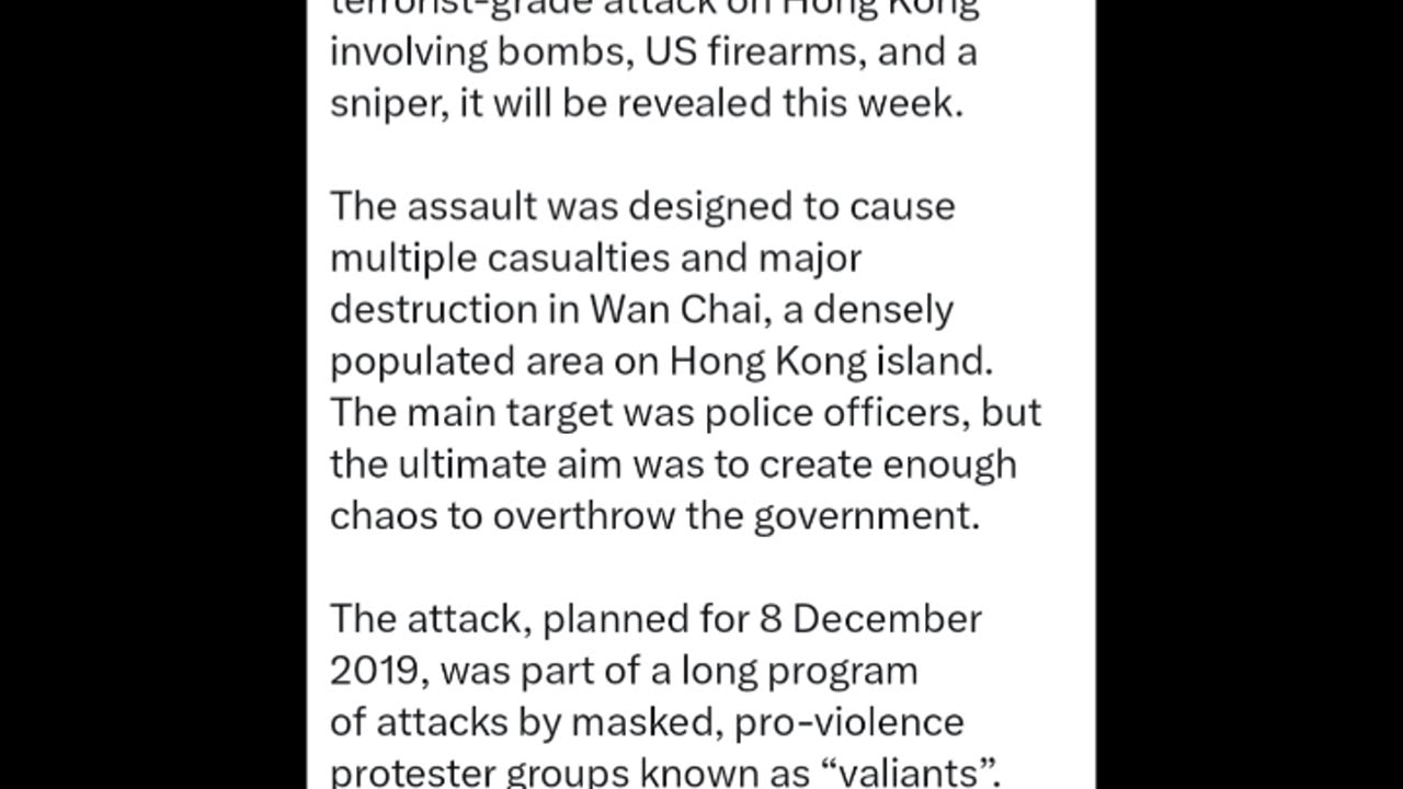 Police Foiled HK Terrorist Bombing