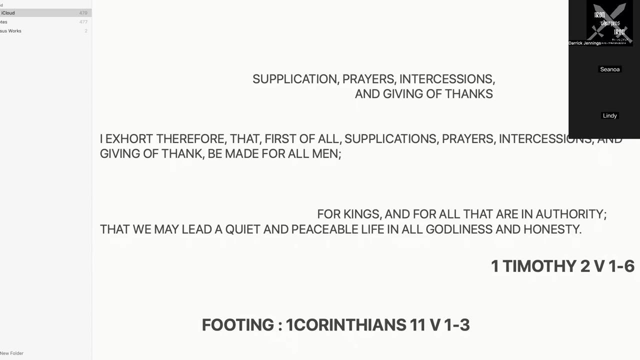 Iron sharpens iron study : supplication, prayers, intercessions, and giving of thanks