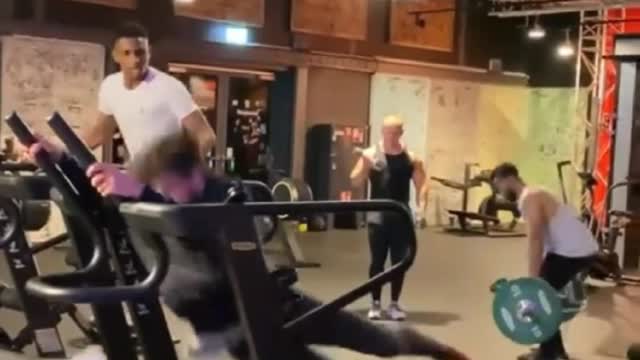 Workout in gym.